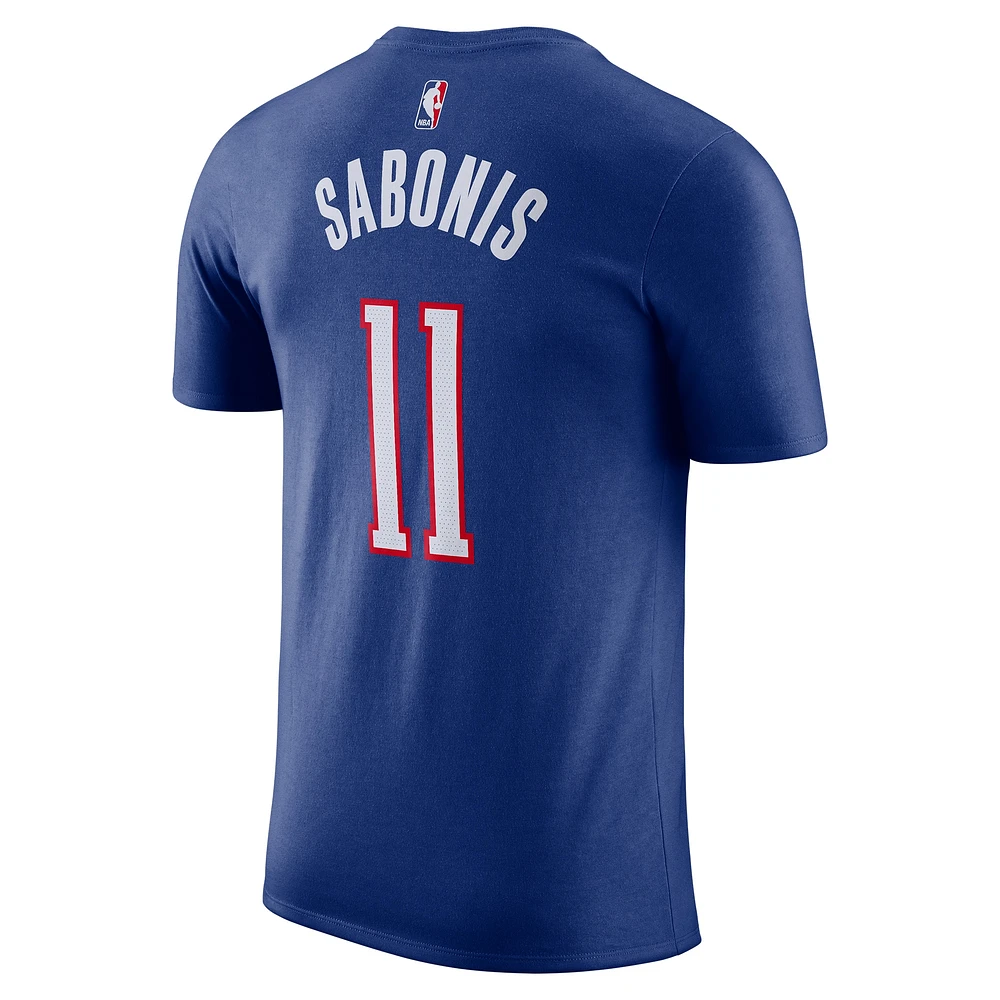 Men's Nike Domantas Sabonis Blue Sacramento Kings 2024/25 City Edition Name & Number T-Shirt