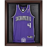 Vitrine de présentation du maillot de l'équipe Sacramento Kings 1994-2016 avec logo en bois dur marron