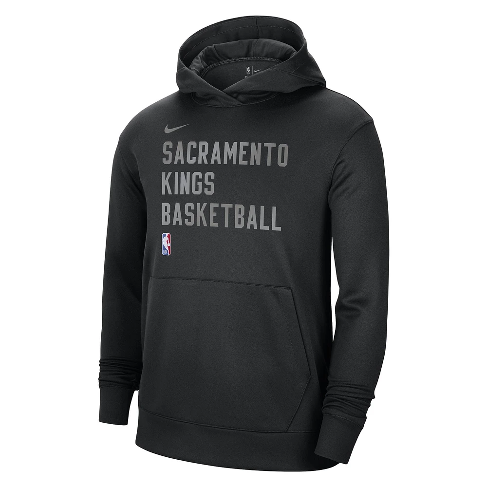 Unisex Nike Black Sacramento Kings 2023/24 Performance Spotlight On-Court Practice Pullover Hoodie