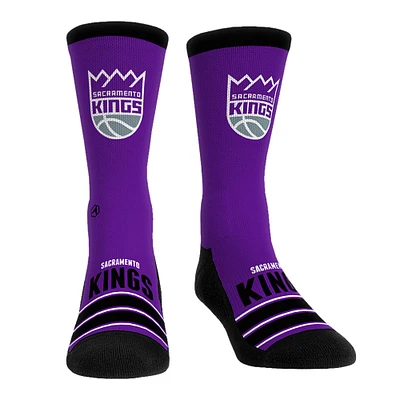 Chaussettes unisexes Rock Em d'équipage à rayures Gametime Sacramento Kings
