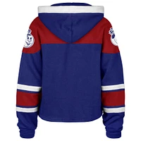 Women's '47 Royal Sacramento Kings 2024/25 City Edition Superior Cropped Lace-Up Pullover Hoodie