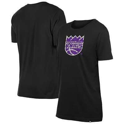 T-shirt à fleurs Glam Game de New Era pour femme, noir, Sacramento Kings