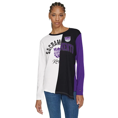 T-shirt à manches longues blocs de couleurs Amelia pour femme Tommy Jeans blanc/noir Sacramento Kings