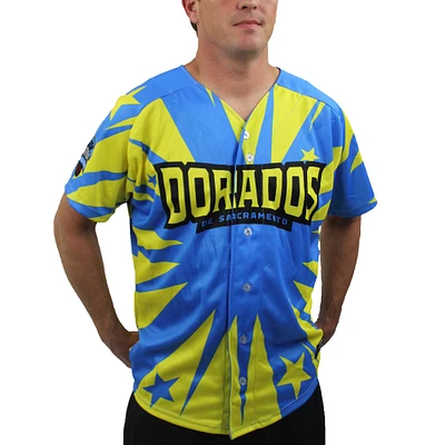 Maillot Homme Bleu/Jaune Sacramento River Cats Copa Replica