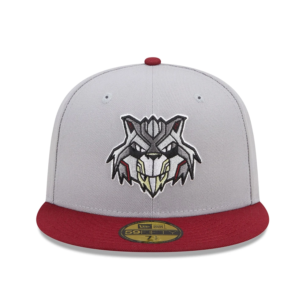 Casquette ajustée 59FIFTY Marvel x Minor League des Sacramento River Cats New Era pour homme, gris/rouge