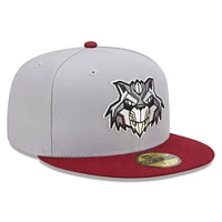 Casquette ajustée 59FIFTY Marvel x Minor League des Sacramento River Cats New Era pour homme, gris/rouge