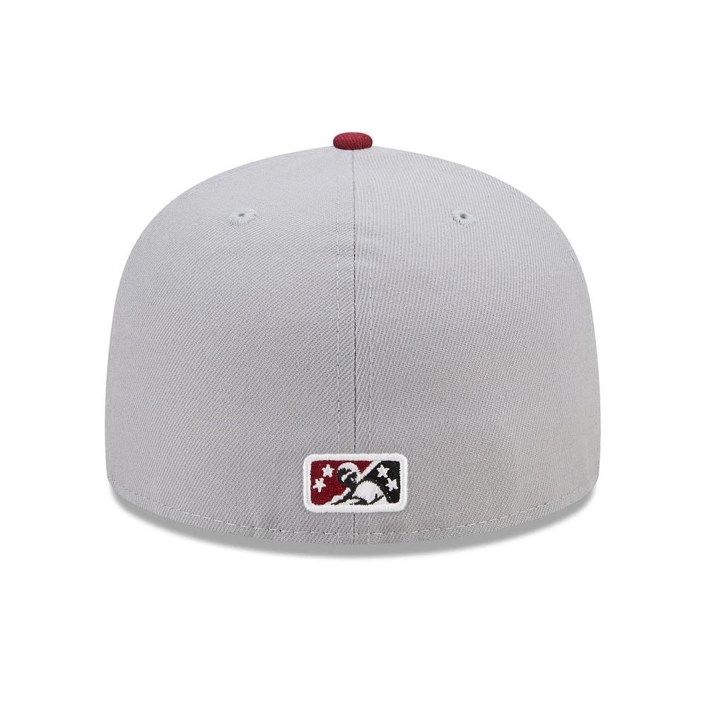 Casquette ajustée 59FIFTY Marvel x Minor League des Sacramento River Cats New Era pour homme, gris/rouge