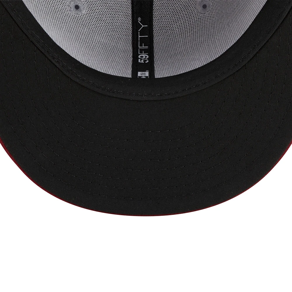 Casquette ajustée 59FIFTY Marvel x Minor League des Sacramento River Cats New Era pour homme, gris/rouge