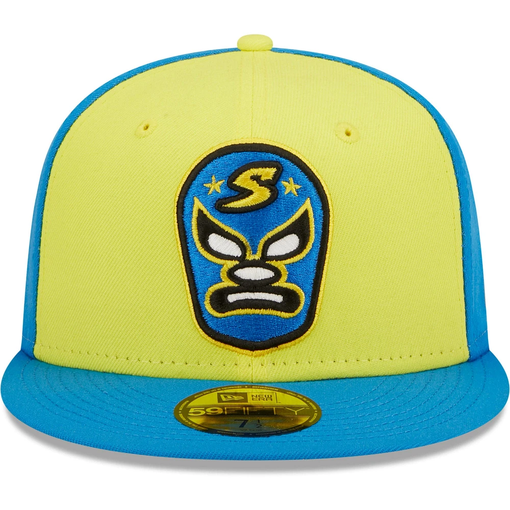 Men's New Era Yellow/Blue Sacramento Dorados Copa De La Diversion 59FIFTY Fitted Hat
