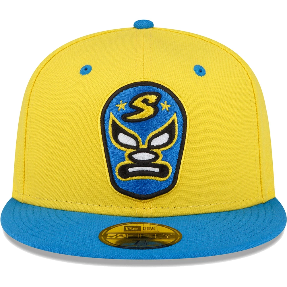 Men's New Era Yellow Sacramento River Cats Copa De La Diversion 59FIFTY Fitted Hat