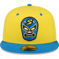 Men's New Era Yellow Sacramento River Cats Copa De La Diversion 59FIFTY Fitted Hat