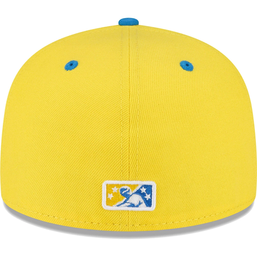 Men's New Era Yellow Sacramento River Cats Copa De La Diversion 59FIFTY Fitted Hat