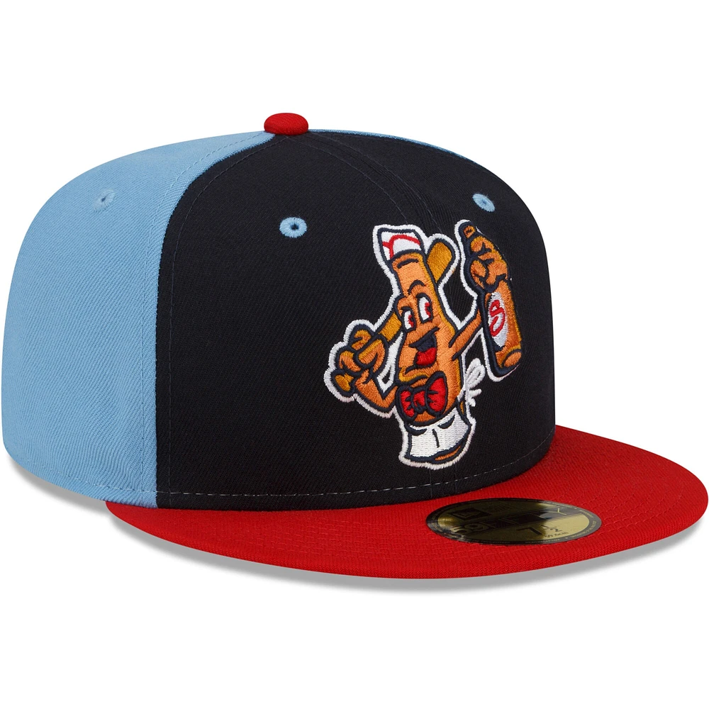 Men's New Era Navy/Red Salem Red Sox Theme Night 59FIFTY Fitted Hat