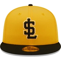 Men's New Era Gold Salt Lake Bees Authentic Collection 59FIFTY Fitted Hat