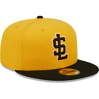 Men's New Era Gold Salt Lake Bees Authentic Collection 59FIFTY Fitted Hat