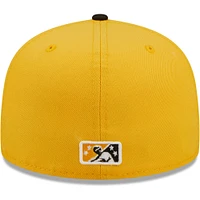 Men's New Era Gold Salt Lake Bees Authentic Collection 59FIFTY Fitted Hat