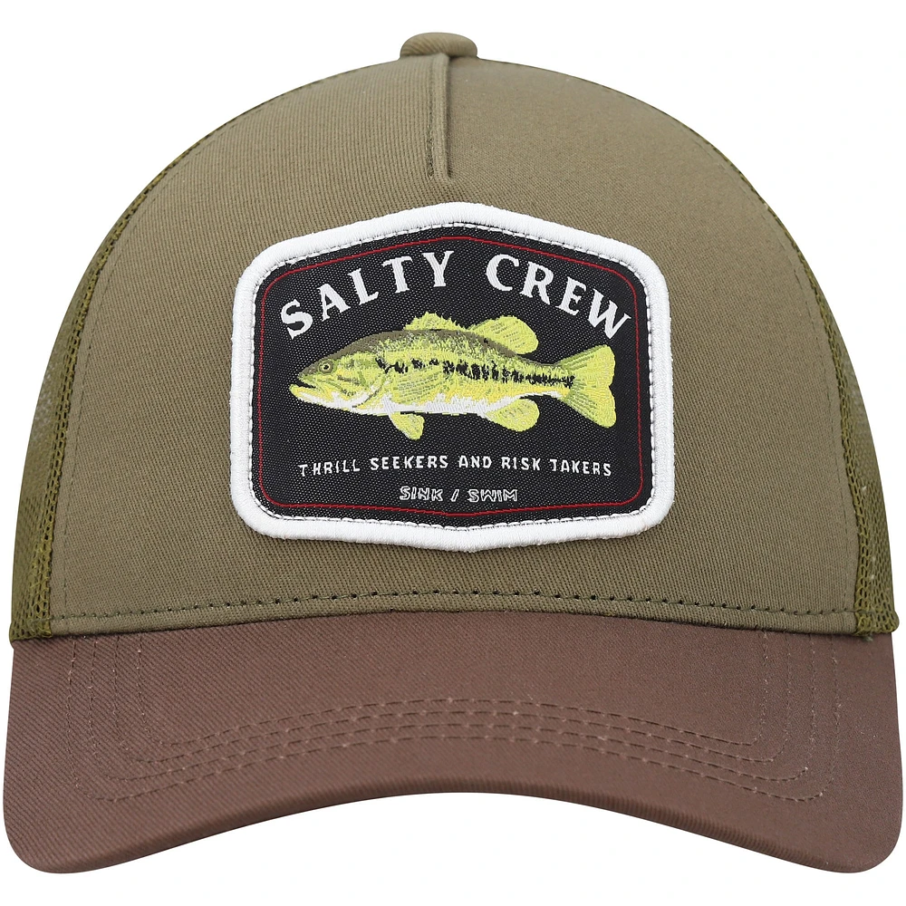 Casquette ajustable Olive Salty Crew Bigmouth Trucker pour hommes
