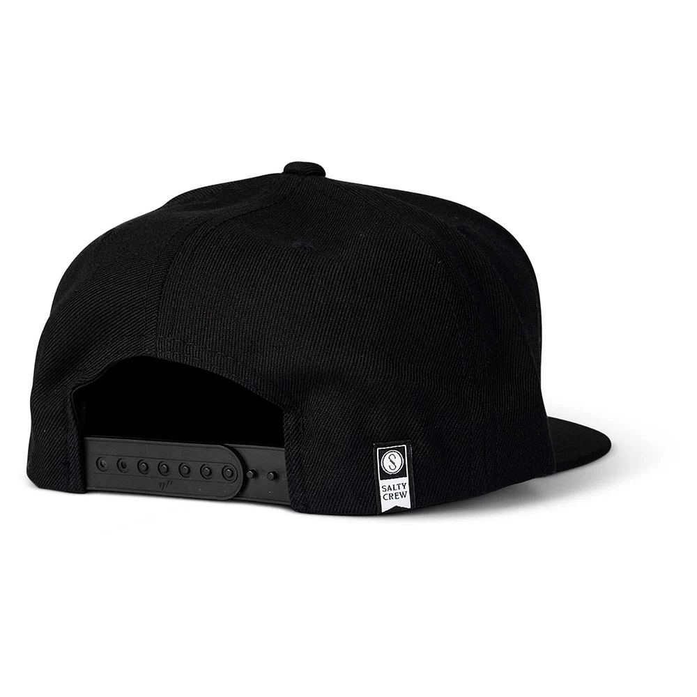 Men's Salty Crew Black Deep Reach Snapback Hat
