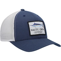 Men's Salty Crew Navy/Silver Marlin Mount Retro Trucker Snapback Hat