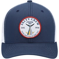 Men's Salty Crew Navy/White Bottom Dweller Retro Trucker Snapback Hat