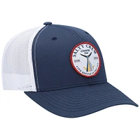 Men's Salty Crew Navy/White Bottom Dweller Retro Trucker Snapback Hat