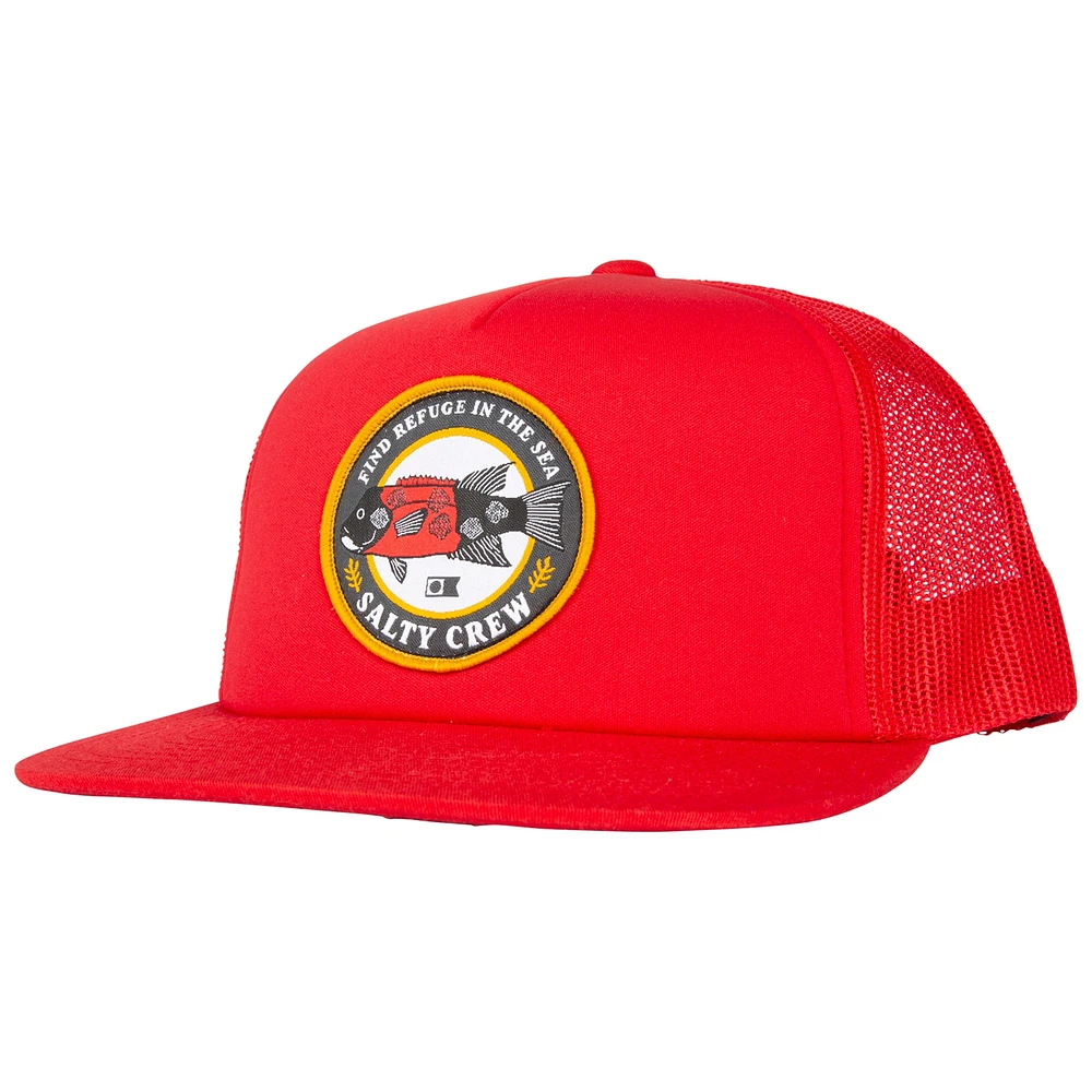Men's Salty Crew Red Sheepy Foamy Trucker Snapback Hat