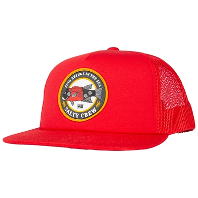 Men's Salty Crew Red Sheepy Foamy Trucker Snapback Hat