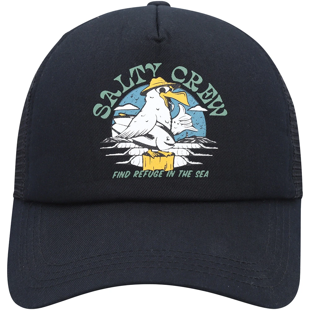 Youth Salty Crew  Black Gone Fishing Foamy Trucker Snapback Hat