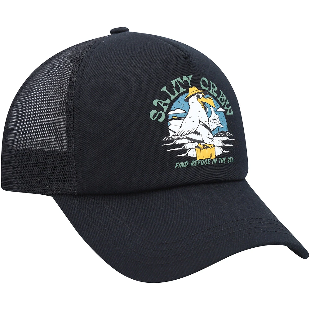 Youth Salty Crew  Black Gone Fishing Foamy Trucker Snapback Hat