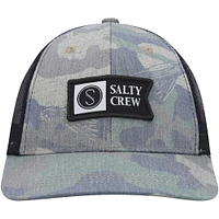 Youth Salty Crew  Camo/Black Pinnacle Retro Trucker Snapback Hat