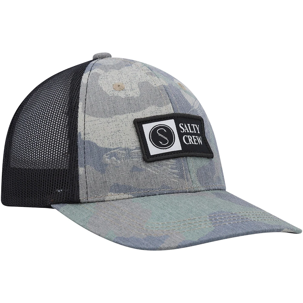 Youth Salty Crew  Camo/Black Pinnacle Retro Trucker Snapback Hat