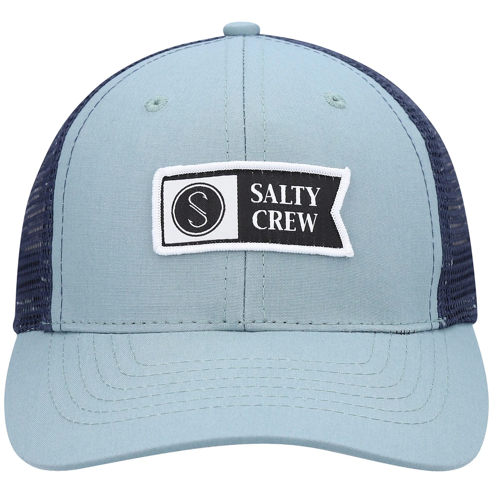 Youth Salty Crew Gray/Navy Pinnacle Retro Trucker Snapback Hat