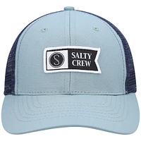Youth Salty Crew Gray/Navy Pinnacle Retro Trucker Snapback Hat
