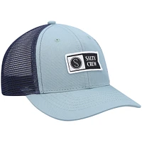 Youth Salty Crew Gray/Navy Pinnacle Retro Trucker Snapback Hat
