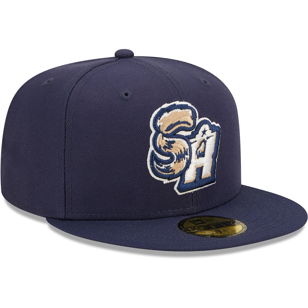 Casquette ajustée 59FIFTY pour homme San Antonio Missions Authentic Collection Team Home New Era bleu marine