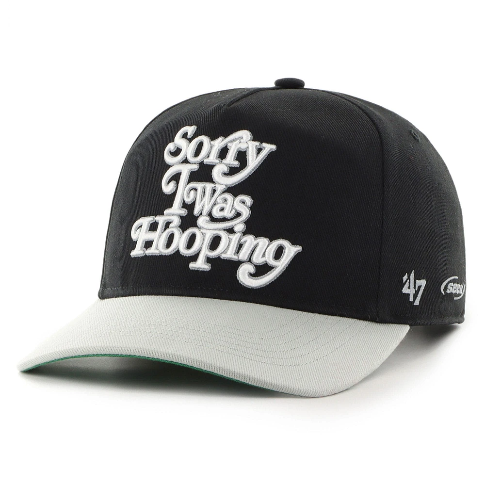 Men's '47 x Brand Seen Sorry I Was Hooping Black/Silver San Antonio Spurs Two-Tone Hitch Adjustable Hat