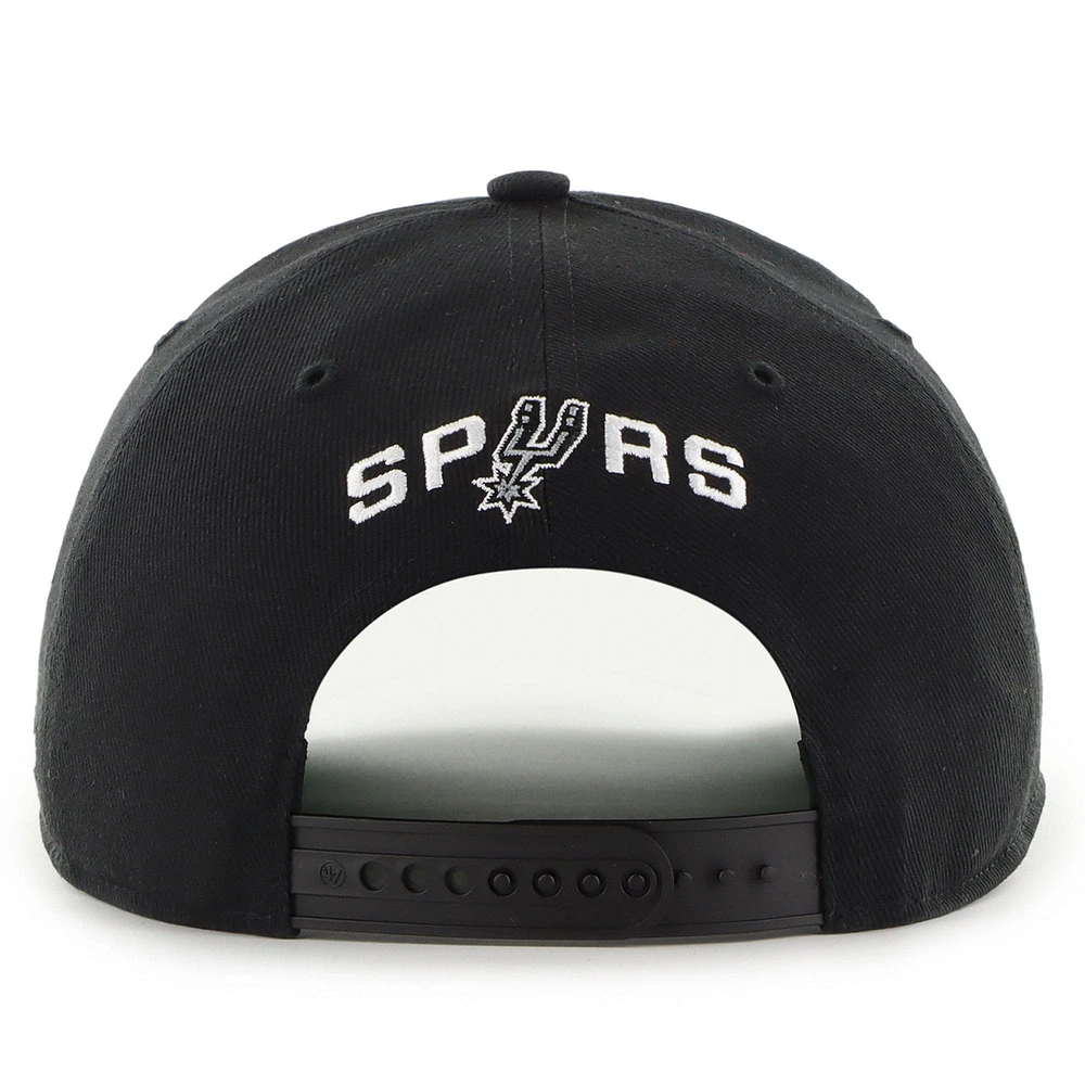 Men's '47 x Brand Seen Sorry I Was Hooping Black/Silver San Antonio Spurs Two-Tone Hitch Adjustable Hat