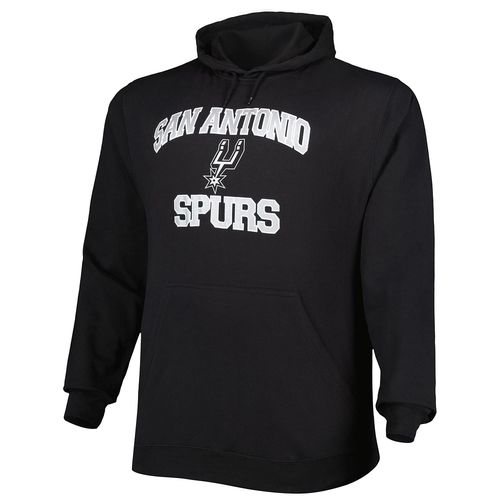Men's Black San Antonio Spurs Big & Tall Heart Soul Pullover Hoodie