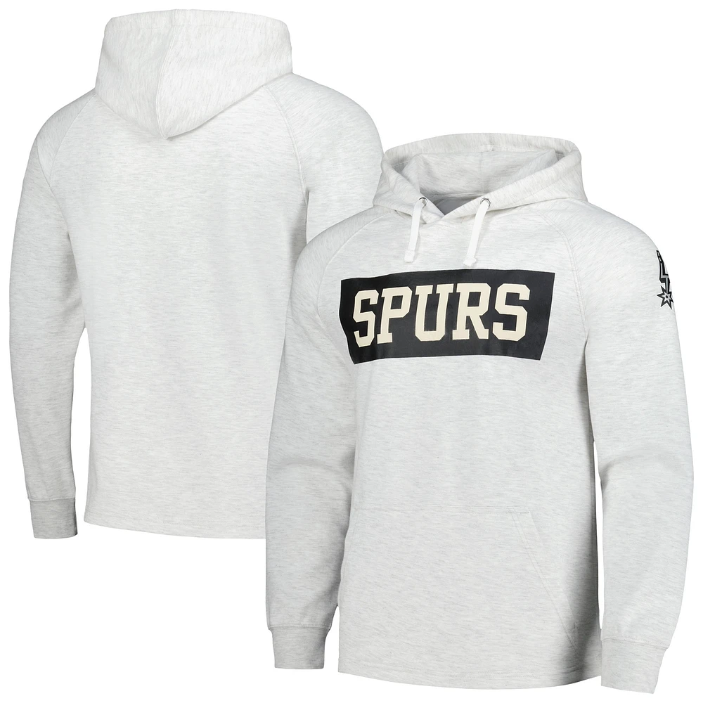 Fanatics Ash San Antonio Spurs Softhand Raglan Tri-Blend Pull à capuche pour hommes