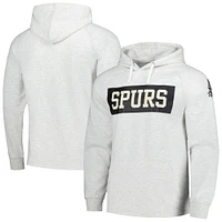 Fanatics Ash San Antonio Spurs Softhand Raglan Tri-Blend Pull à capuche pour hommes