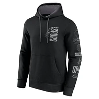 Men's Fanatics Black San Antonio Spurs Game Time Crossover Pullover Hoodie
