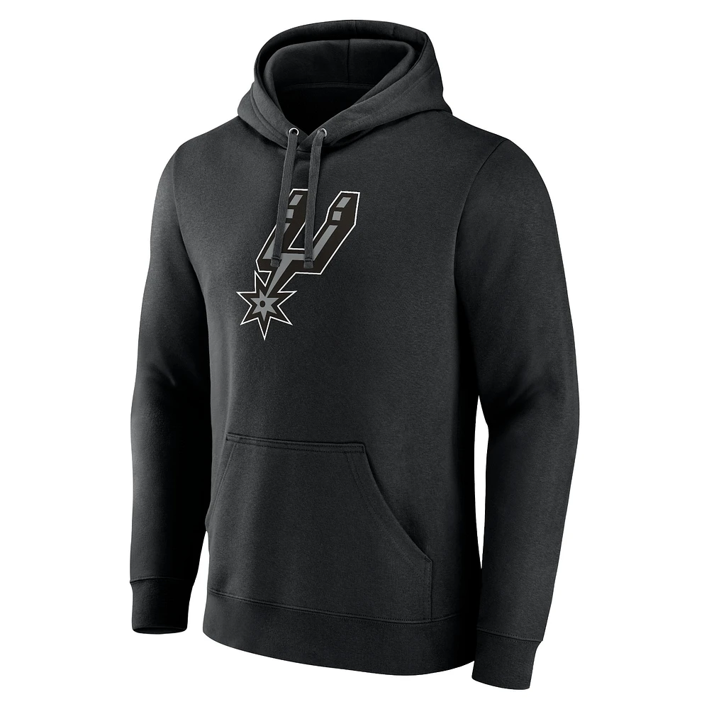 Men's Fanatics  Black San Antonio Spurs Primary Logo Pullover Hoodie