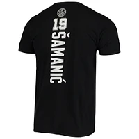 T-shirt noir avec logo et nom du meneur de jeu Fanatics Luka Samanic pour hommes, San Antonio Spurs