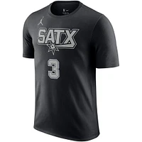 Men's Jordan Brand Keldon Johnson Black San Antonio Spurs 2022/23 Statement Edition Name & Number T-Shirt