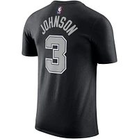 Men's Jordan Brand Keldon Johnson Black San Antonio Spurs 2022/23 Statement Edition Name & Number T-Shirt
