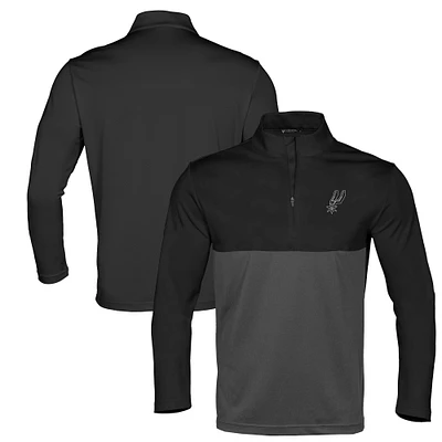 Haut noir à fermeture éclair quart de tour San Antonio Spurs Pursue pour homme Levelwear