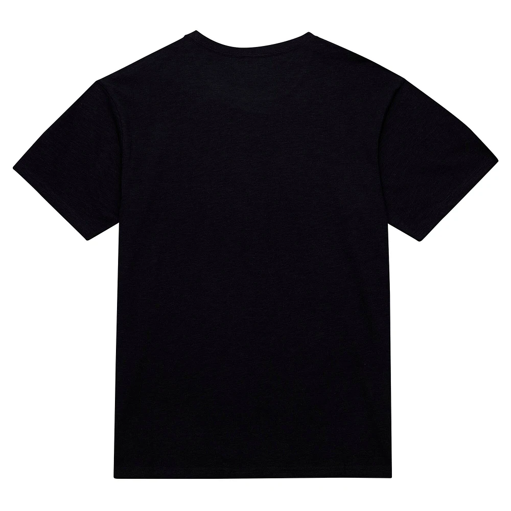 Men's Mitchell & Ness Black San Antonio Spurs Hardwood Classics Felt Applique Slub T-Shirt