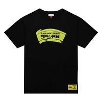 Men's Mitchell & Ness Black San Antonio Spurs Hardwood Classics Neon Nights Premium T-Shirt