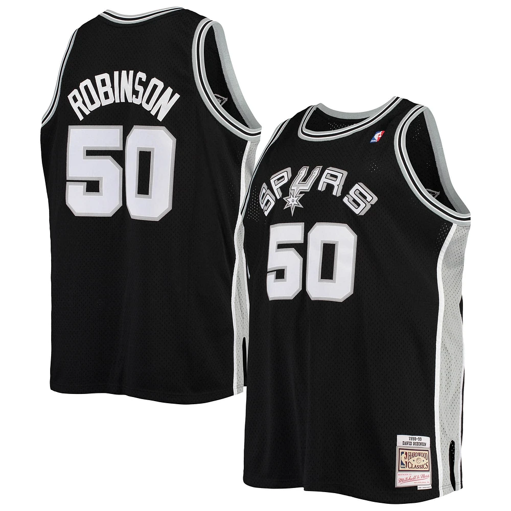 Maillot Swingman Mitchell & Ness David Robinson noir San Antonio Spurs 1998/99 Big Tall Hardwood Classics pour hommes