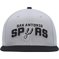 Men's Mitchell & Ness Gray/Black San Antonio Spurs Side Core 2.0 Snapback Hat